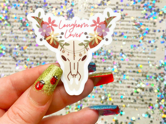 Longhorn Lover Skull Sticker - The Feral Girls Club