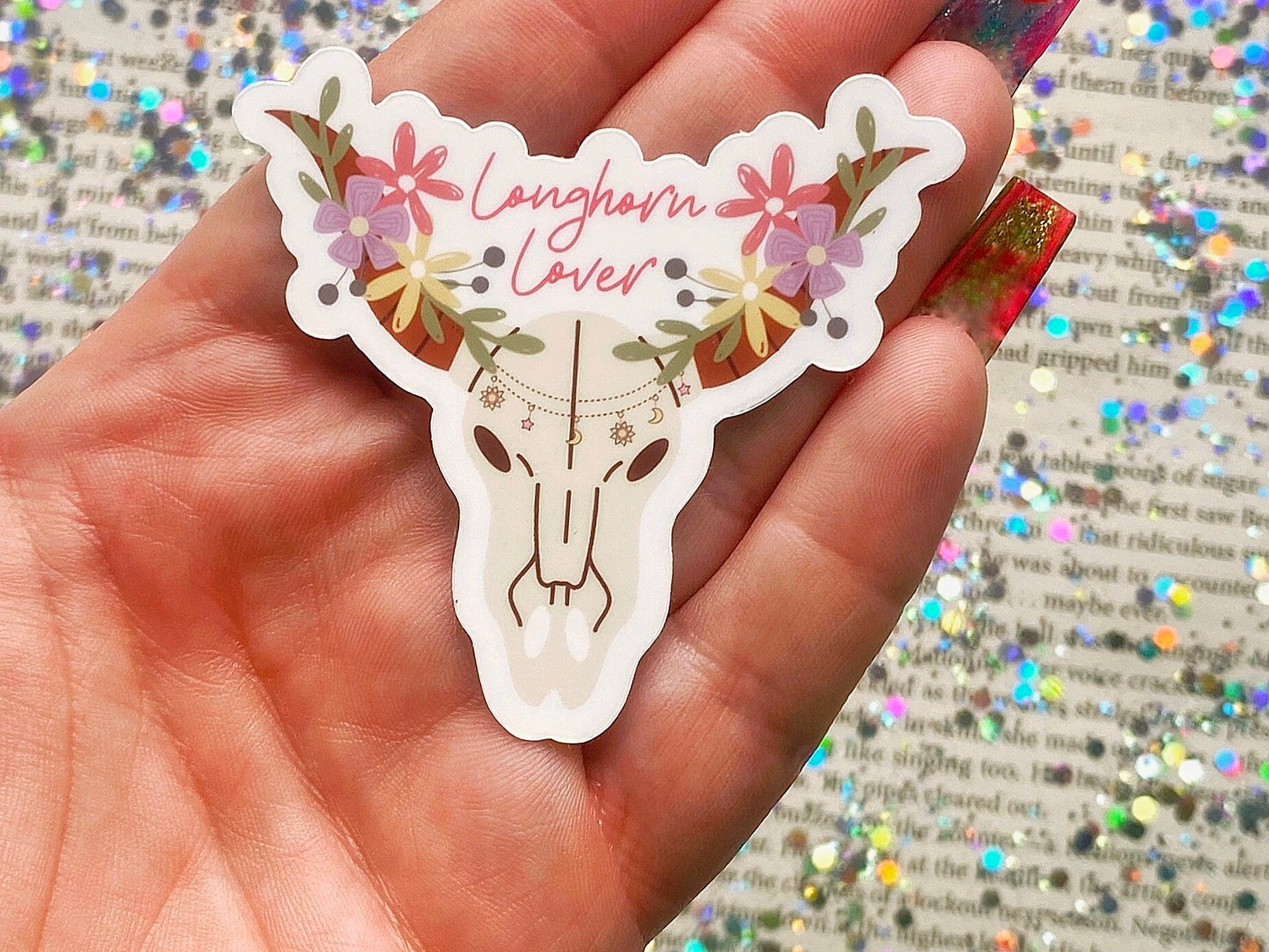 Longhorn Lover Skull Sticker - The Feral Girls Club