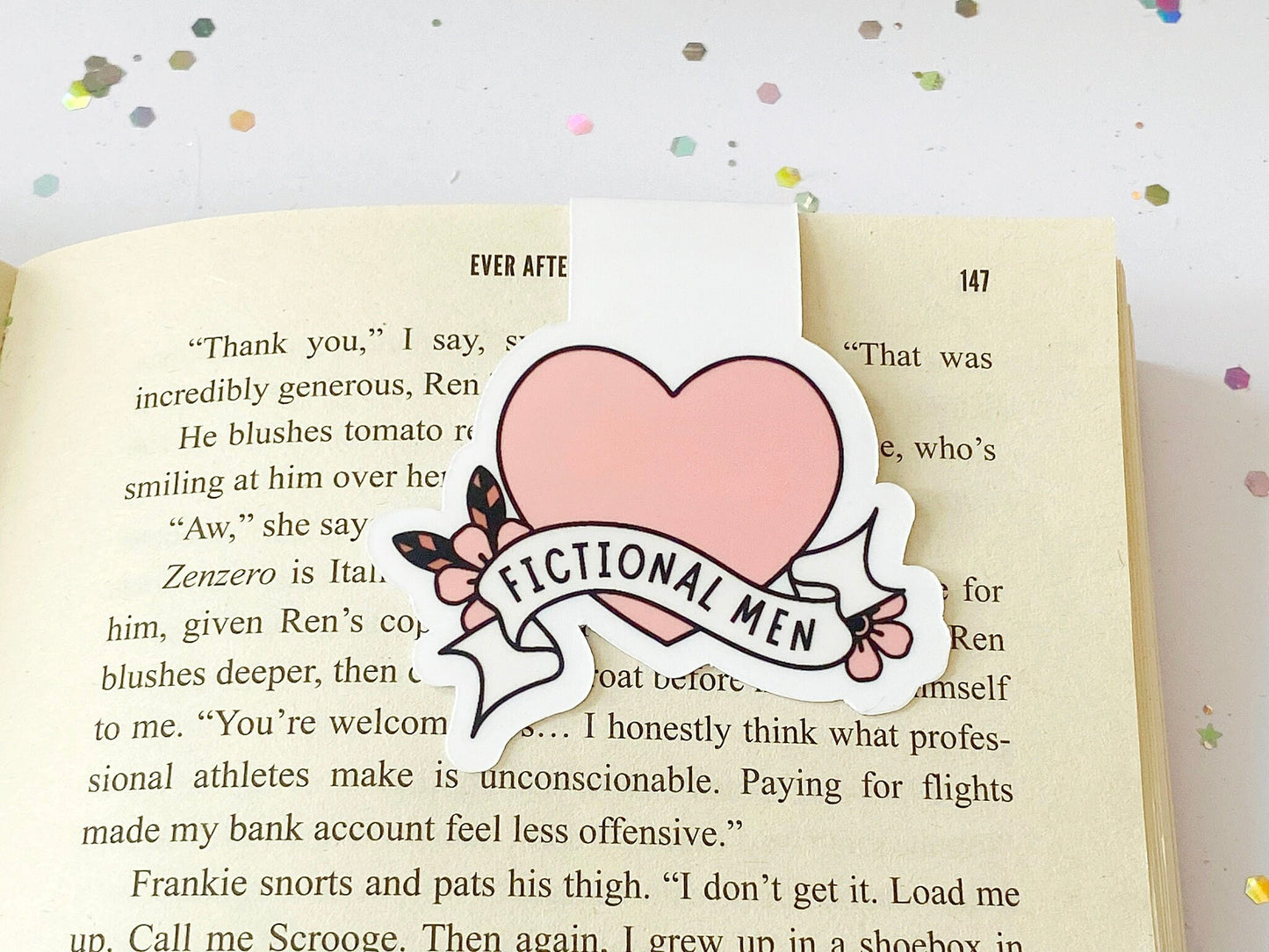 Fictional Men Pink Heart Magnetic Bookmark - The Feral Girls Club