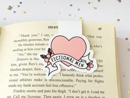 Fictional Men Pink Heart Magnetic Bookmark - The Feral Girls Club