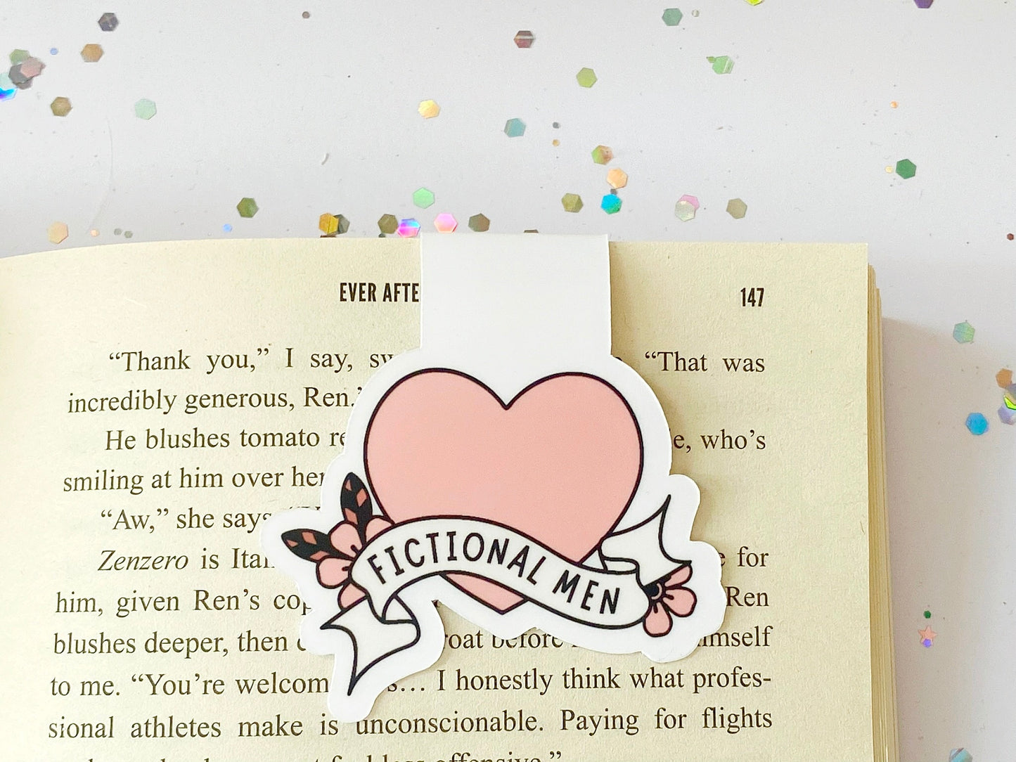 Fictional Men Pink Heart Magnetic Bookmark - The Feral Girls Club