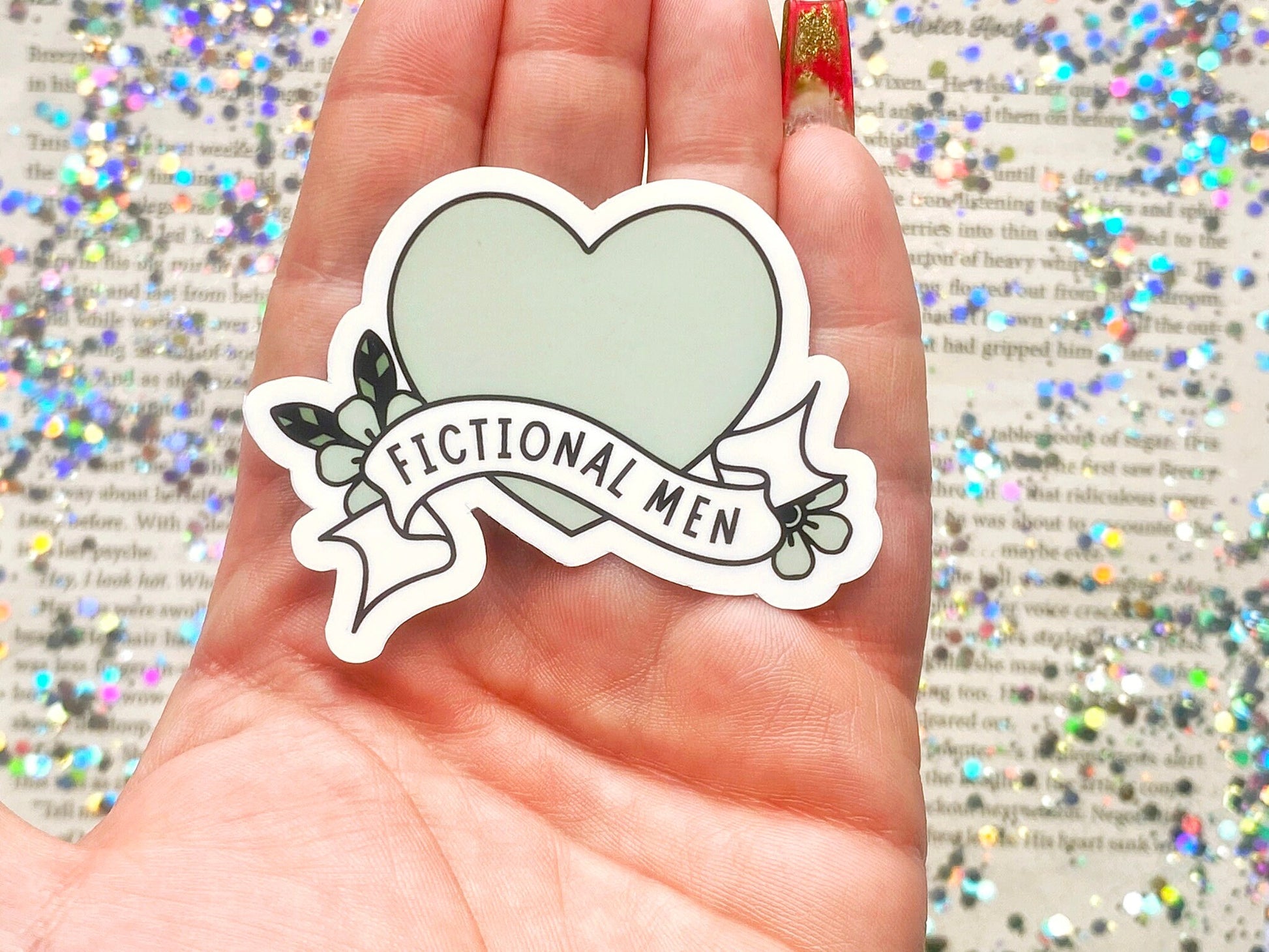 Fictional Men Green Heart Sticker - The Feral Girls Club